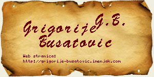 Grigorije Bušatović vizit kartica